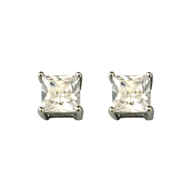 1.5 CTTW Radiant Square CZ Earrings